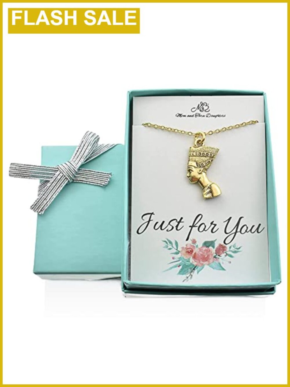 Nefertiti Pendant Necklace 18K Gold Plated Pewter Stainless Steel